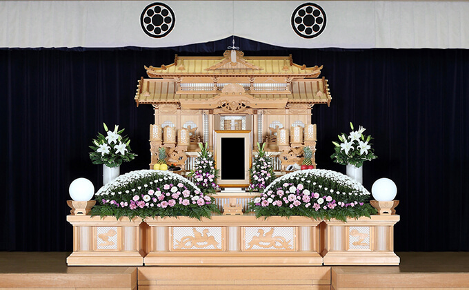 特2祭壇セット 白木生花祭壇