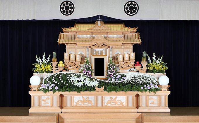 特1祭壇セット 白木生花祭壇