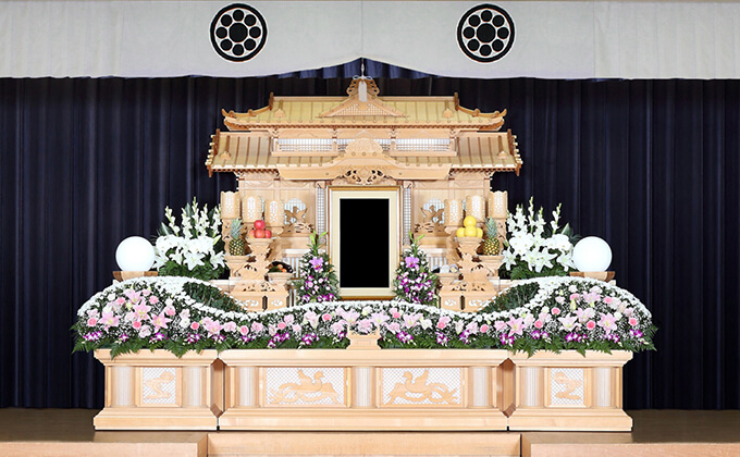 特A祭壇セット 白木生花祭壇