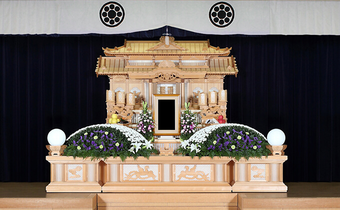 特3祭壇セット 白木生花祭壇
